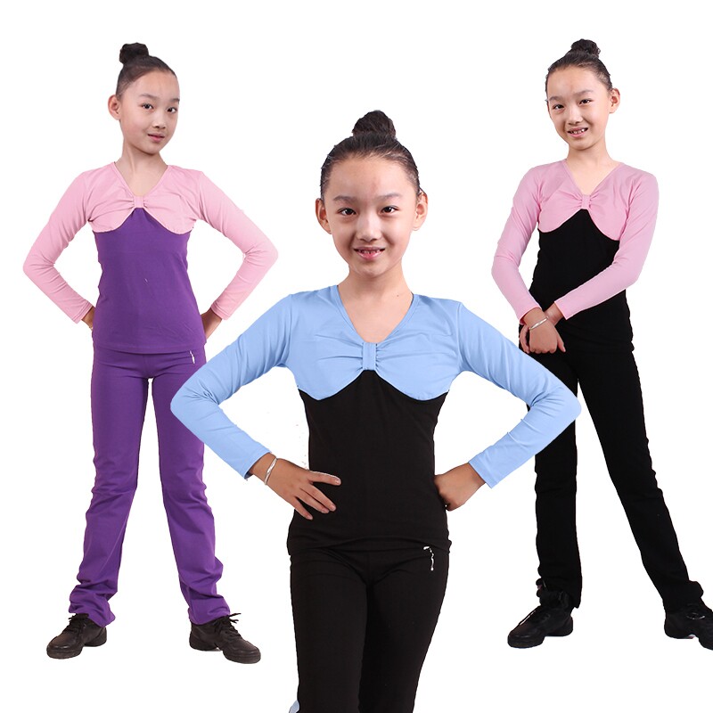 秋冬小女孩舞蹈服儿童长袖练功服小学生中国舞舞蹈服纯棉跳舞服装