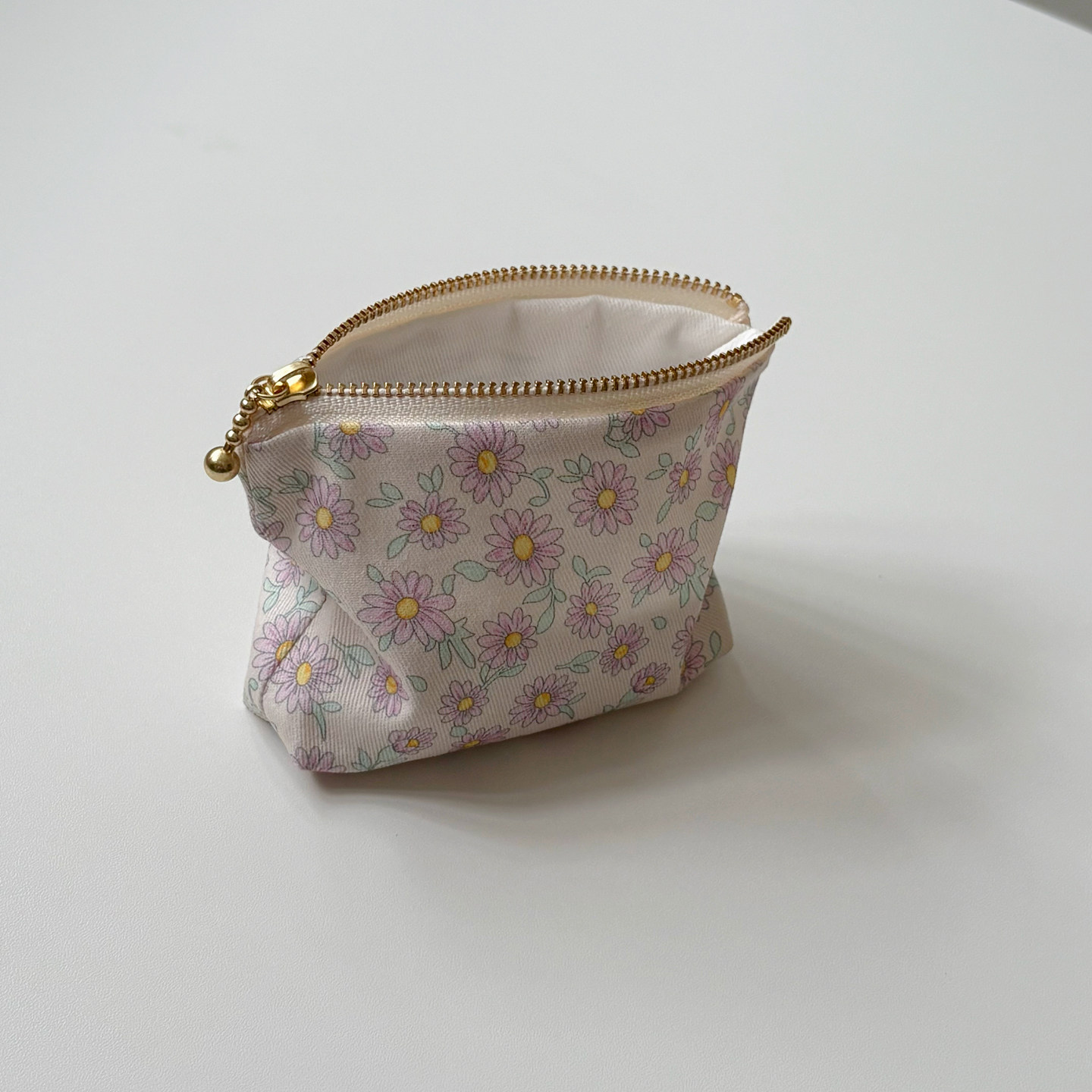 包邮 雏菊碎花小小收纳包 放口袋小钱包零钱包纯棉斜纹卡包口红包