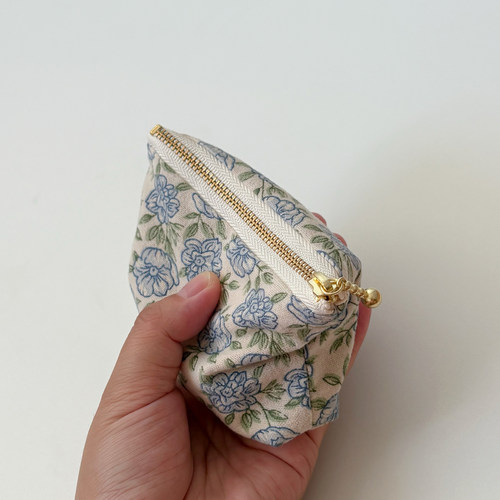 手工纯棉磨毛碎花小钱包迷你硬币包塞裤兜小布包口红收纳袋卡包女