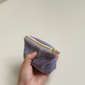 自制温柔紫色精致钱包 首饰口红银行卡收纳包 针织厚实迷你小包包