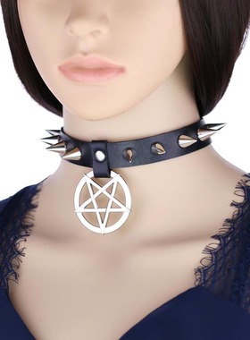 欧美非主流朋克夸张尖钉铆钉项链