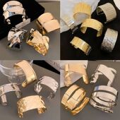 欧美跨境不规则凹形手镯女高级感简约手环小众冷淡风个性 手饰饰品