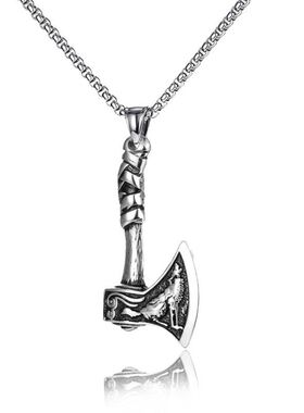 北欧维京斧加凯尔特斧头骷髅老鹰狼头生命树翅膀龙纹合金吊坠项链