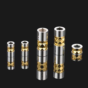 耳机发烧hifi线材插头五件套配件金属全铜壳子钻石纹枪色银色