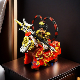 全甲吕布三国五虎将古代盔甲适用乐高第三方积木人仔男孩拼装玩具