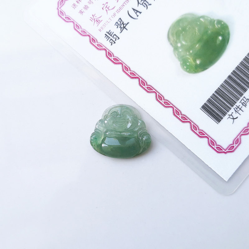 20年老店满绿飘翠佛公保平安大翡翠裸石/蛋面