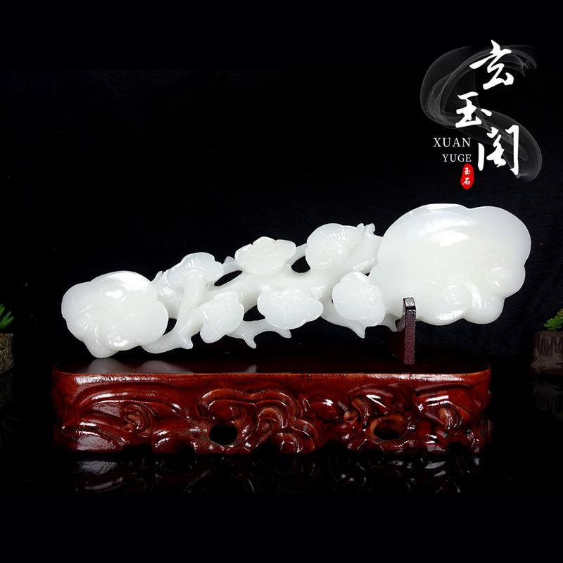 新品天然白玉灵芝如意客厅