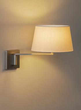 Santa&Co包豪斯不锈钢摇臂可旋转壁灯卧室床头灯酒店客房看书台灯