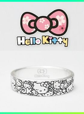 订做HelloKitty卡通足银戒指情侣学生可爱KT猫指环 女生礼物饰品