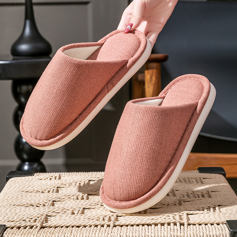 女士春秋拖鞋居家室内木地板棉麻