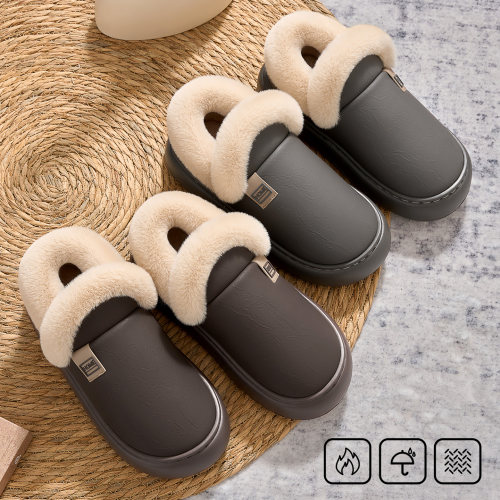 防水棉拖鞋男士冬季新款室内厚底