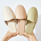 室内家居地板防滑牛筋底 女士四季 高档皮拖鞋 女外穿办公室包头拖鞋