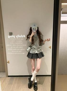 灰色miu系小香风针织衫上衣开春高级感外套女独特超好看春秋开衫