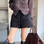 棉裤 2026秋冬新款 宽腿休闲裤 小个子超好看高级感女式 夹棉短款 大码