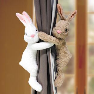 可爱卡通复活节兔子公仔窗帘扣绑带公主风窗帘玩偶儿童房间装饰夹