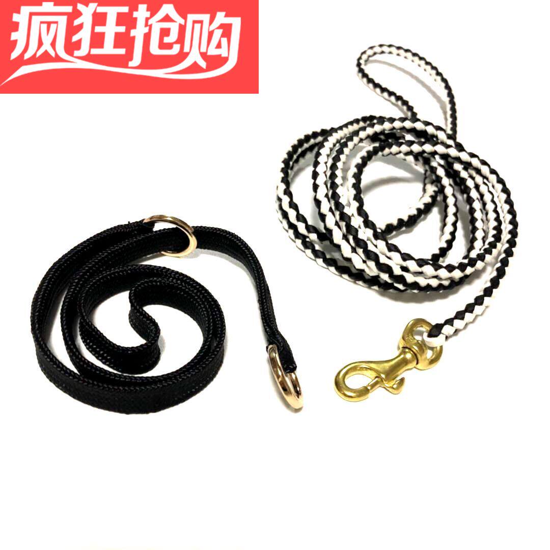 比赛红色黑色新款白色紫色制作皮牵引绳高端定制宠物p链训练