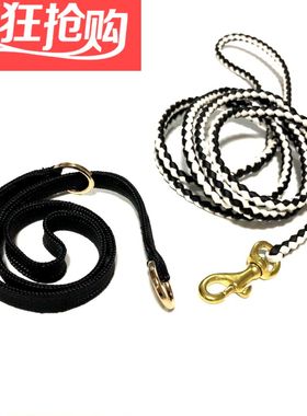比赛红色黑色新款白色紫色制作皮牵引绳高端定制宠物p链训练