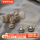 法式 风优雅淑女简约珠珠金色耳环女小钱袋气质小众设计精致高级感