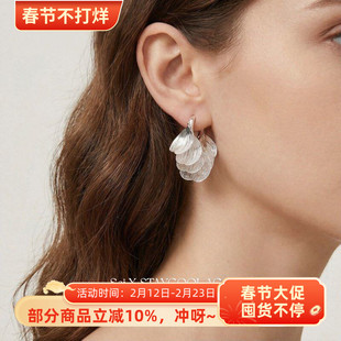 镂空金属银杏叶超仙气流苏摇曳耳环女士耳坠高级感复古欧美耳饰