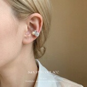 超闪锆石珠珠耳骨夹无耳洞女士耳环高级感复古轻奢极简风欧美