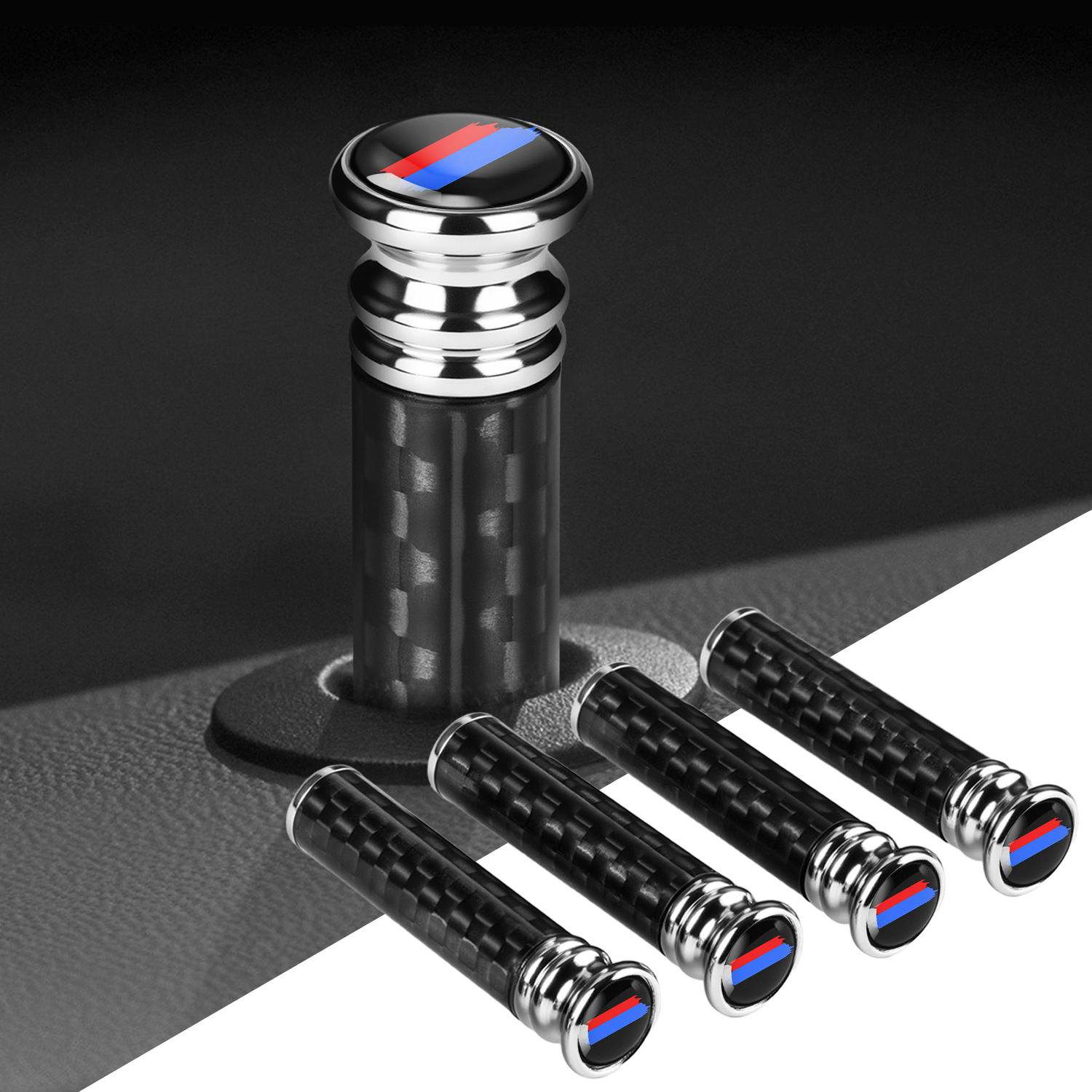 碳纤维改装饰碳纤维门锁门栓装饰盖电镀子弹门提宝马奔驰mini适用