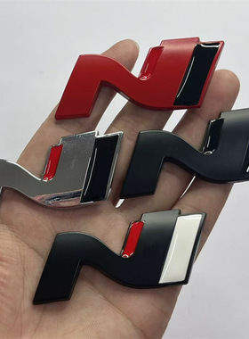 金属N车标 NLINE车贴 适用于现代伊兰特N标 叶子板车标 侧标 尾标