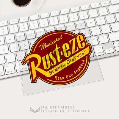 汽车总动员 RUST EZE 贴纸 摩托电动车行李箱划痕遮挡防水贴花