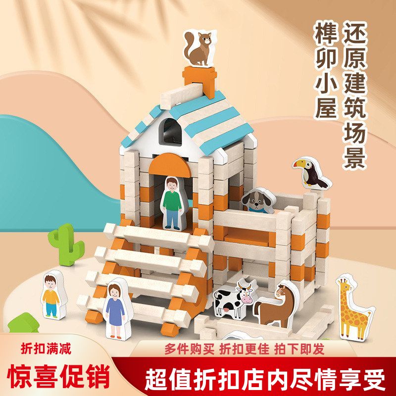 拼立体搭动手diy儿童木质小屋