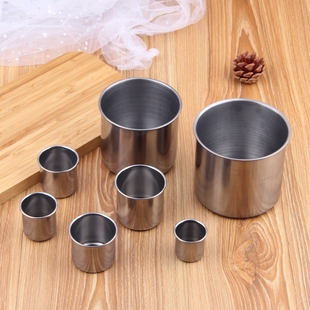 不锈钢口杯无把手啤酒杯宝宝喝水杯子医用服药小杯子防摔杯牛奶杯