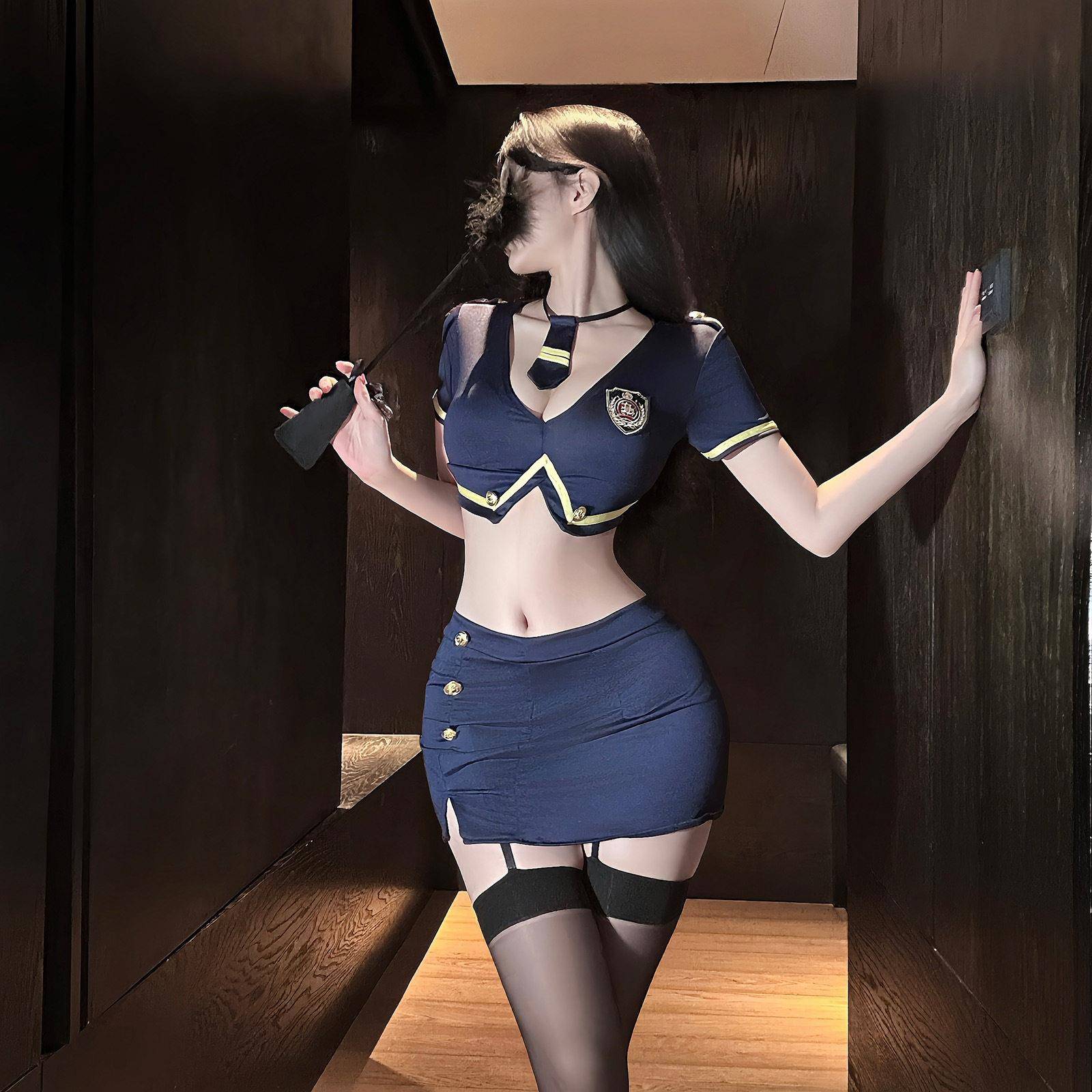 超A警花*性感镂空女警房事趣味套装夜场空姐海军角色扮演制服qqmy