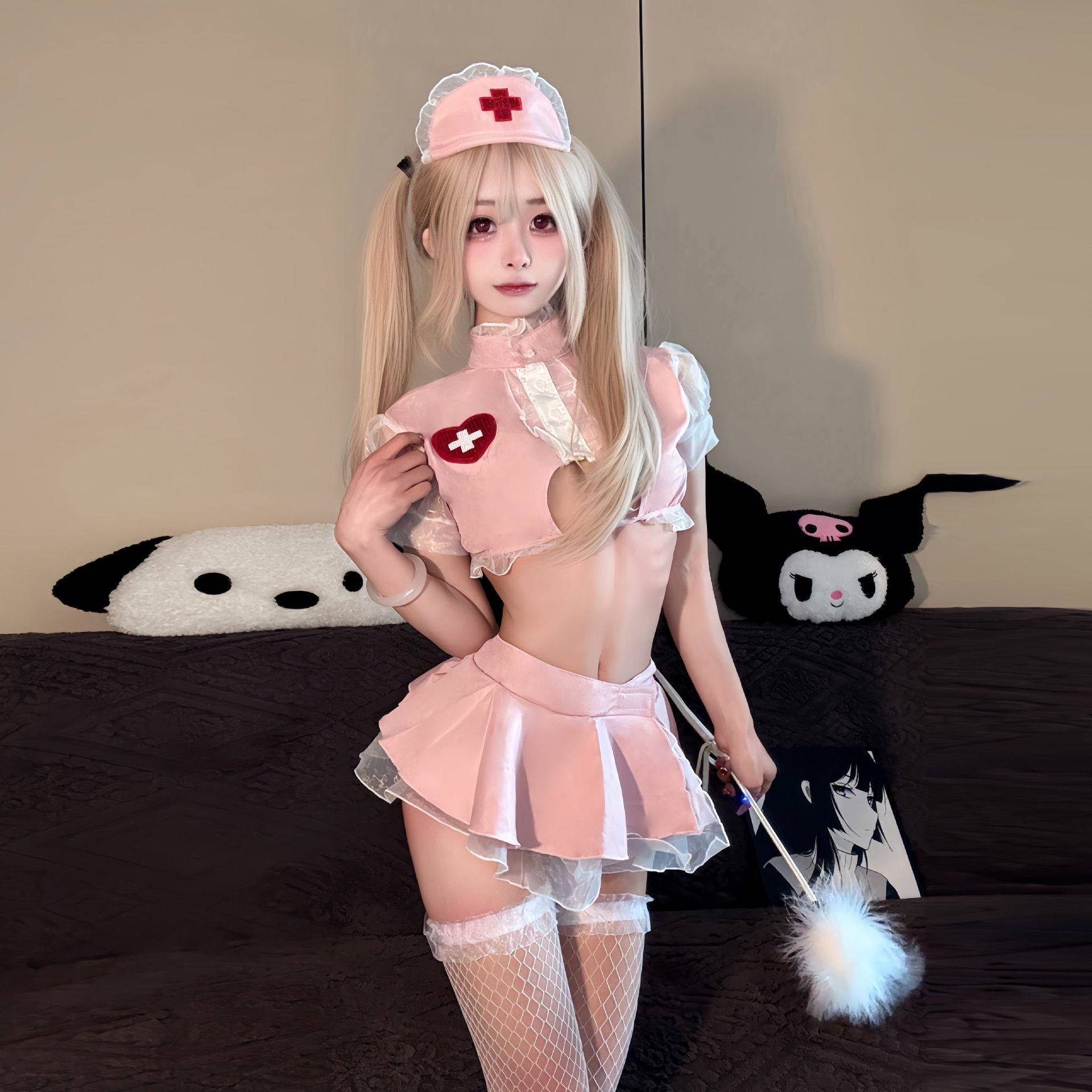 甜美护士加大码纯欲制服cos性感内衣情趣角色扮演大尺度禁欲系