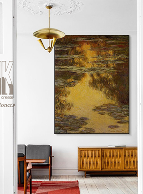 墨山造画 法式手绘油画莫奈《RE Mnet》客厅餐厅卧室装饰画印象派