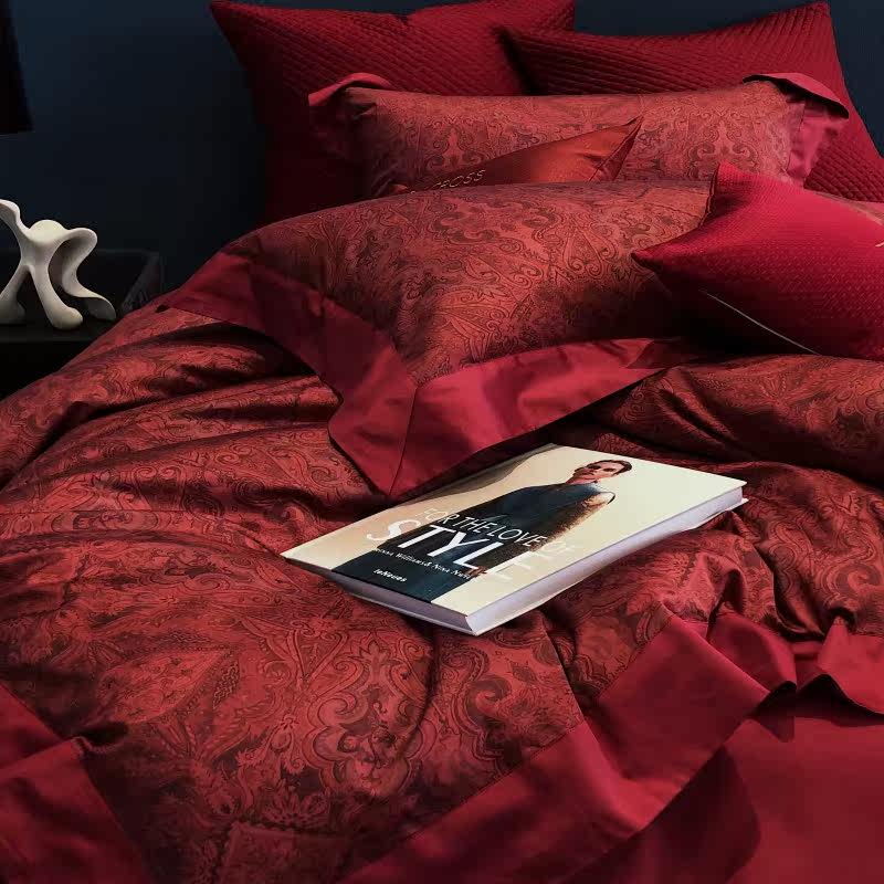 高端婚嫁意大利100支长绒棉四件套纯棉喜庆床单新婚全棉结婚床品2,床上用品,婚庆床品套件,淘宝优惠券,粉丝福利购,淘宝优惠卷