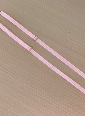 嘟嘟唇粉色格子可调节纯欲原创性感美背辣妹外穿内衣肩带