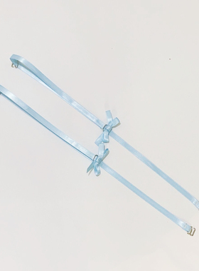嘟嘟唇可调节蓝色蝴蝶结可爱纯欲原创性感美背辣妹外穿内衣肩带