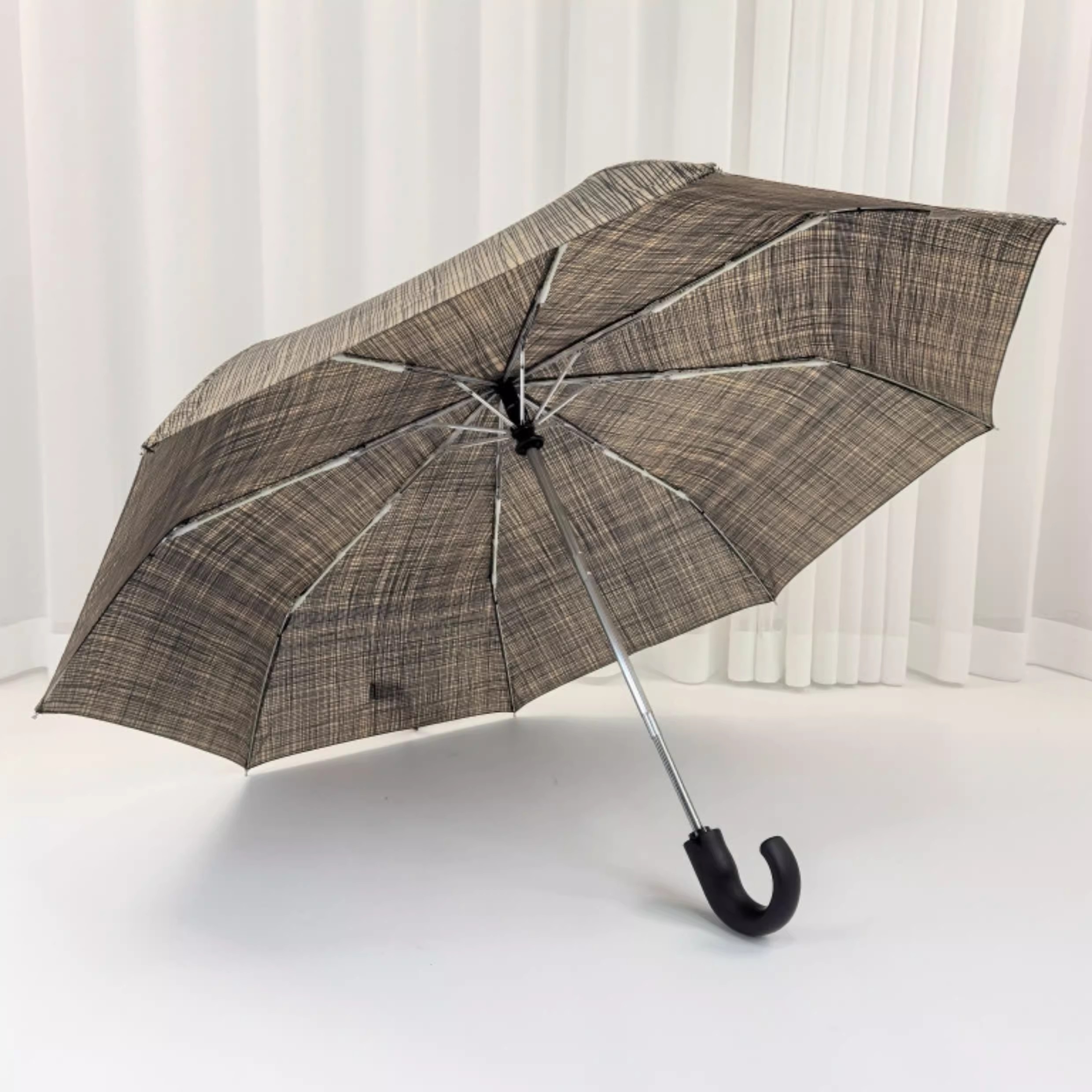 全自动小弯钩 韩国saint clair复古条纹风格纳米速干防风折叠雨伞