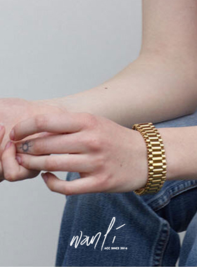 钛钢机械感表带手链小众设计感