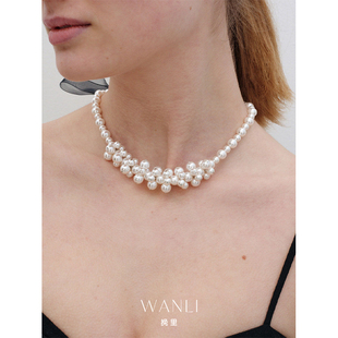 挽里2026新款爆款白色珍珠项链轻奢小众高级感颈链锁骨链毛衣链女