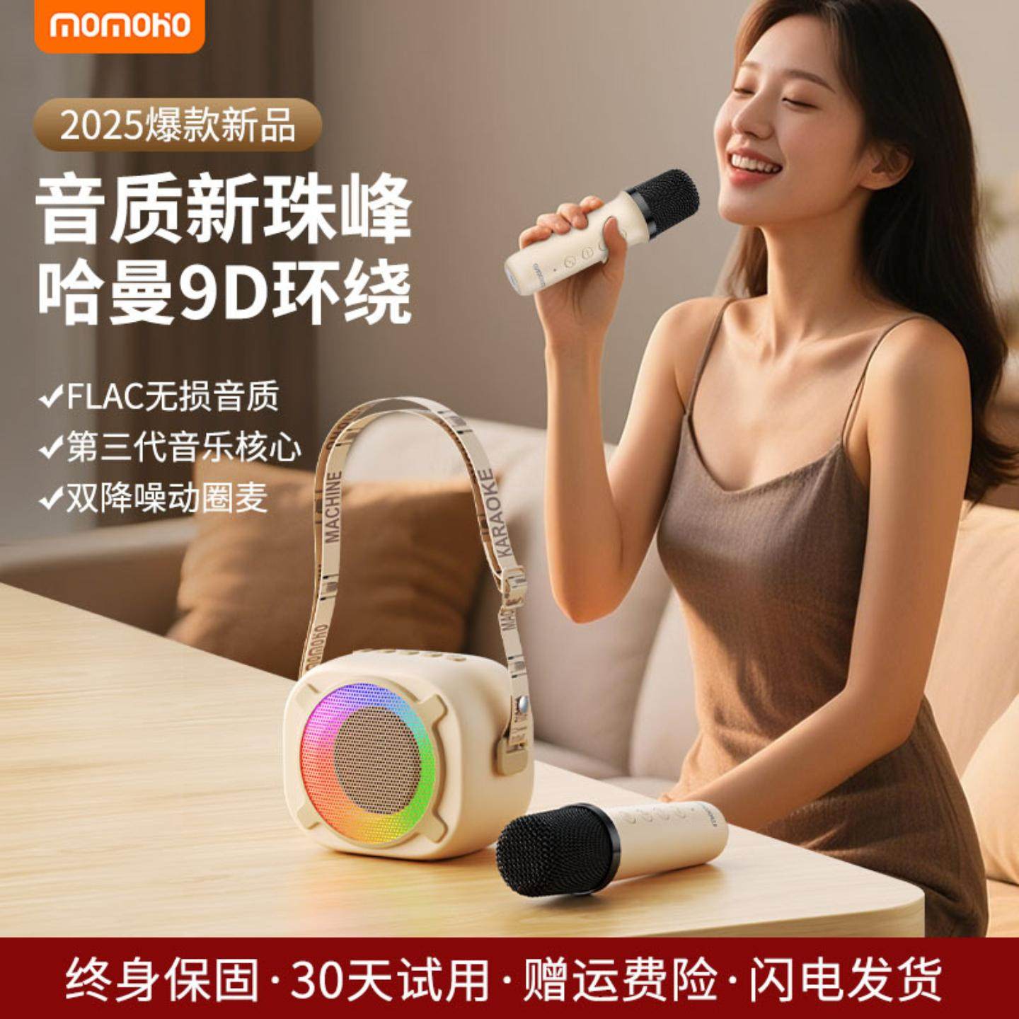 智能家用唱歌蓝牙音箱无线话筒组合音响户外式K歌