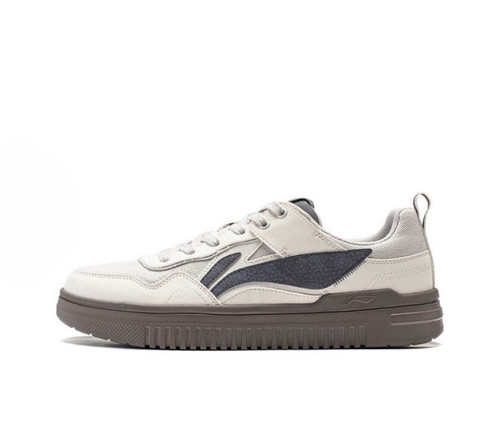 李宁休闲板鞋拼接四季新款滑板鞋男子减震回弹经典百搭板鞋