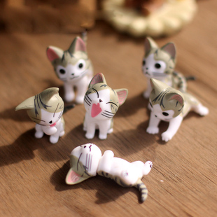可爱起司猫甜甜私房猫咪手办少女心盲盒公仔桌面蛋糕装 饰品小摆件