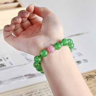 新款淄博老琉璃手串网红蛙皮凤尾凤眼博山复古佛珠手链景区送礼