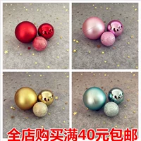 [烘焙生日蛋糕装饰摆件小球彩球金色球许愿球蛋糕红色圣诞装扮球]