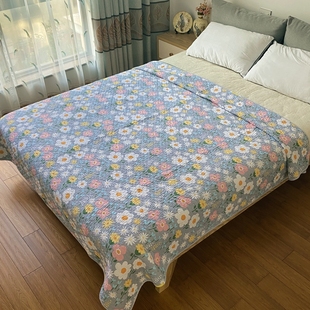 四季韩式双面纯棉床盖加厚夹棉床单单件1.8米双人全棉榻榻米垫