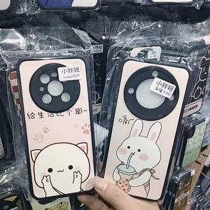 适用OPPO RENO15 13 14 PRO FINDX9 A6PRO A5 K12s真我V70S 一加13T小胖妞彩绘四角防摔手机壳套厂家批发