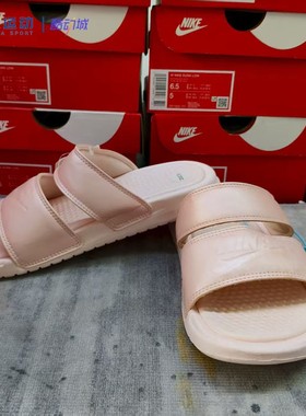 Nike耐克Benassi Duo实拍防滑耐磨轻便潮流双绑带拖鞋819717-605