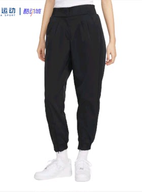 NIKE/耐克经典欧美风纯色系舒适运动高腰束脚女子长裤DV8237-010