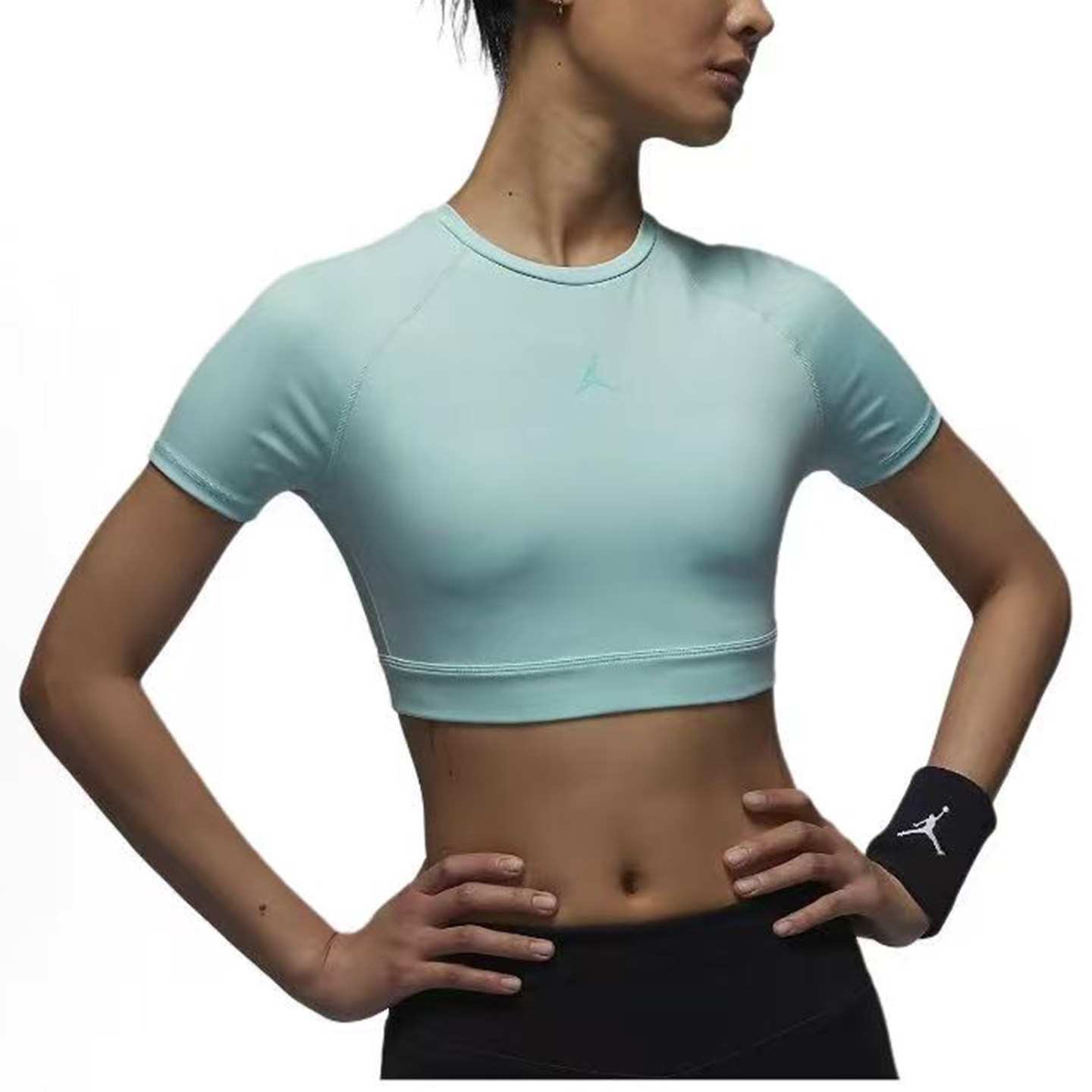S码Nike耐克女子紧身速干透气短款圆领运动休闲短袖T恤FV6928-368