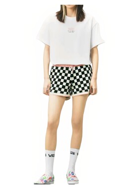 M码Vans复古字母印花夏季女子圆领舒适透气短袖T恤VN0A5F1TWHT