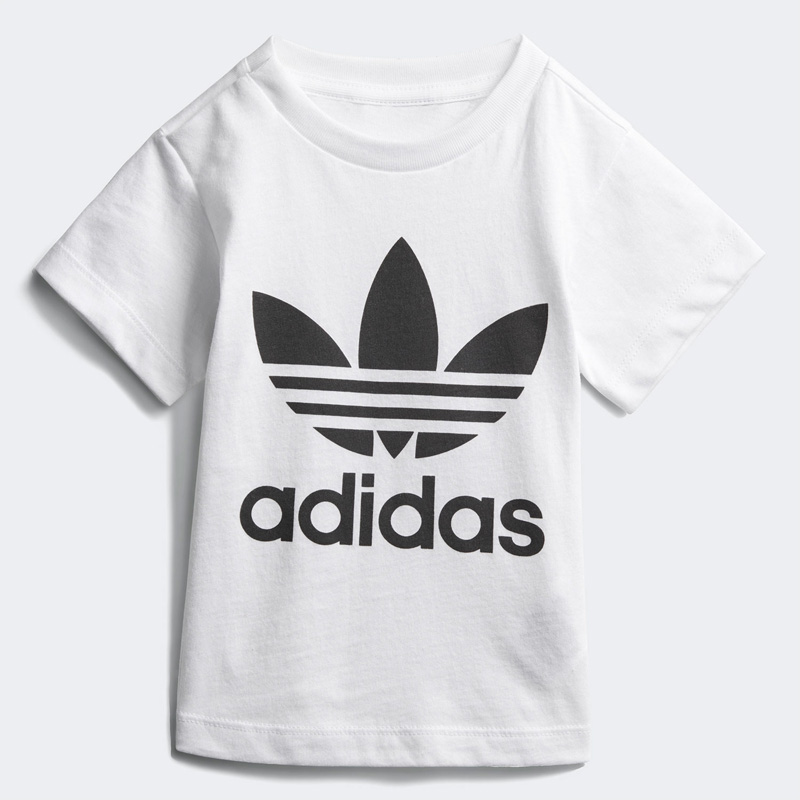 Adidas阿迪达斯儿童夏季舒适透气LOGO图案休闲运动圆领短袖CE4316